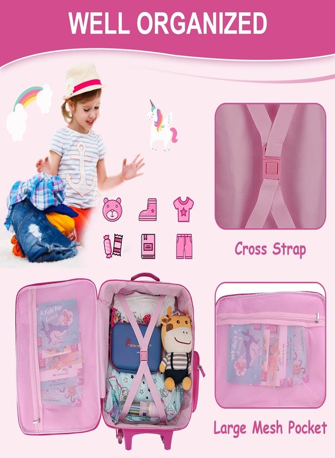 RAVUO Kids Luggage for Girls, Cute Unicorn Rolling Travel Carry on Suitcases with Wheels for Toddler Children - Image 5